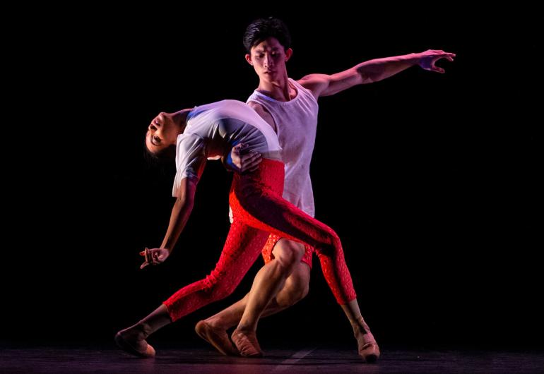Oakland Ballet dancers Ashley Thopiah and Lawrence Chen.