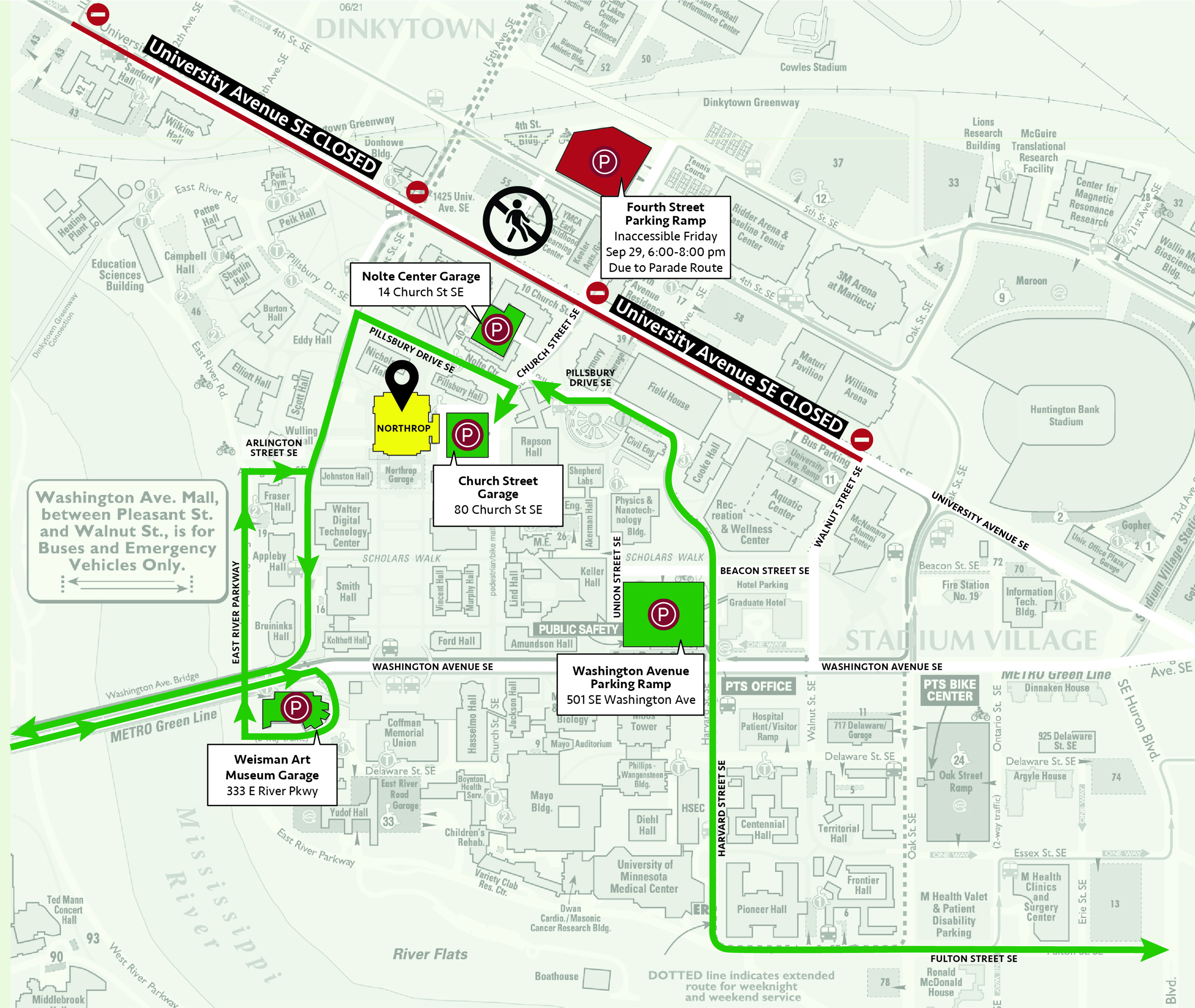Homecoming Parade Parking Map