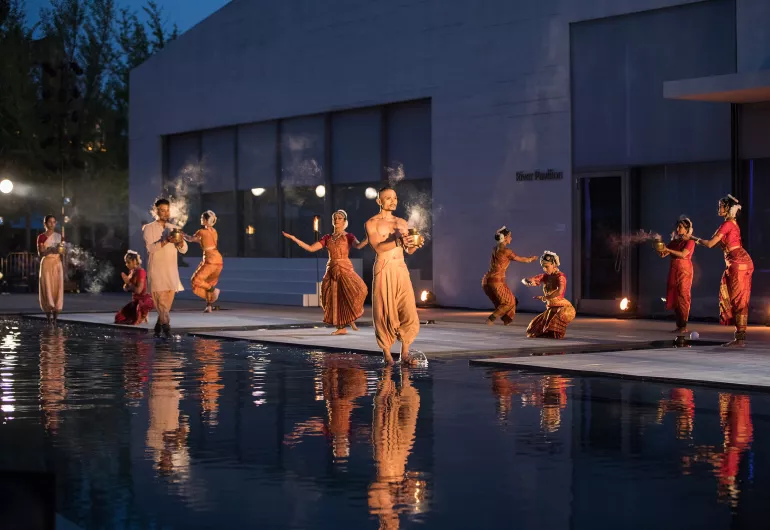 Ragamala Dance Company performs Fires of Varansi at The Kennedy Center's 50th anniversary season.