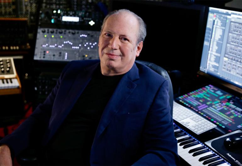 Hans Zimmer sits in an edit bay.