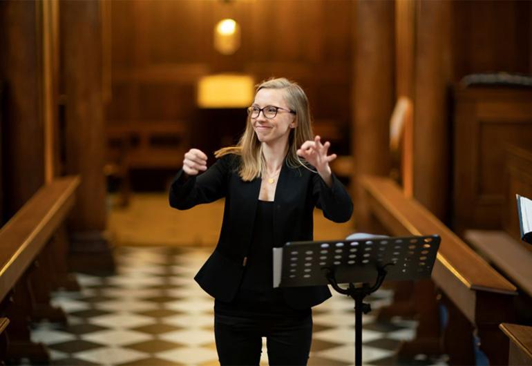Lapwood conducts at Pembroke College.
