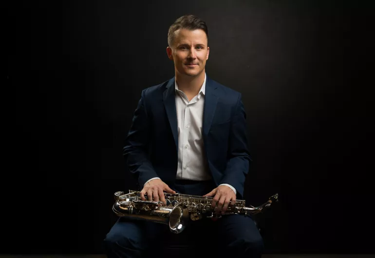 Preston Duncan with saxaphone