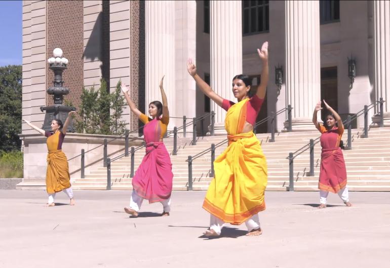 Ragamala Dance Company performs on Northrop's plaza.
