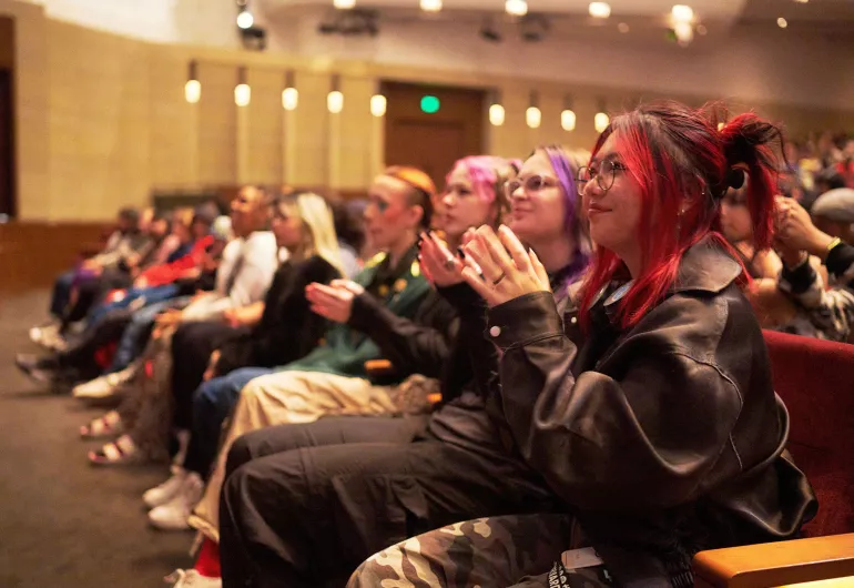 Applauding students in the audience of Northrop.