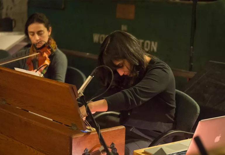 Sarah Davachi plays music on the radio.