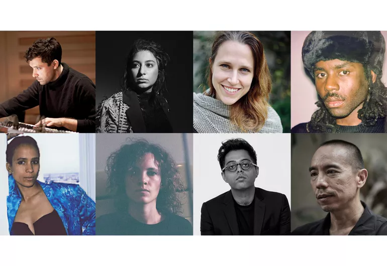 Eight portraits of the Sun Dogs artists