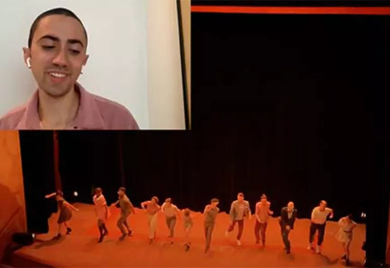 Caleb Teicher and dancers