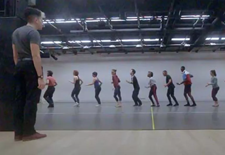 Caleb Teicher and Dance Lab New York dancers on stage
