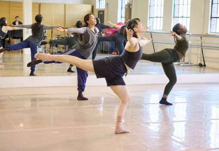 Hubbard Street Dance Chicago dance class with TU Dance students.