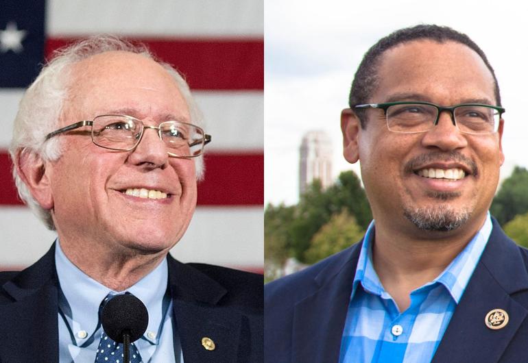 Bernie Sanders and Keith Ellison event page