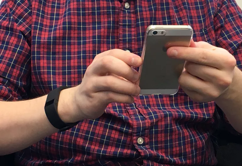 Person using a cellphone