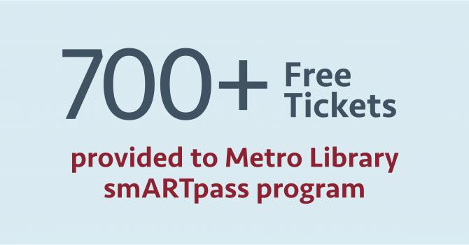 700+ free tickets provided to Metro Library smARTpass program