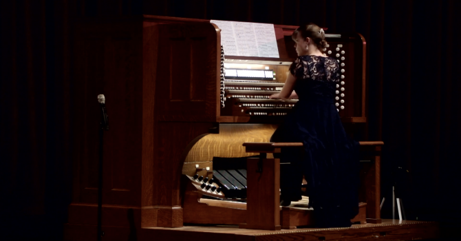 Katelyn Emerson performing on the Northrop organ
