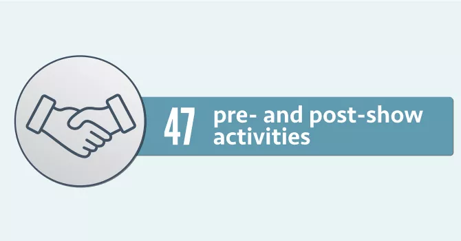 Infographic with hands shaking icon. Data reflected in caption below.