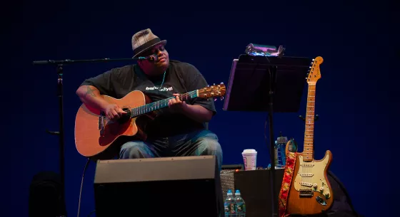 Musician playing guitar