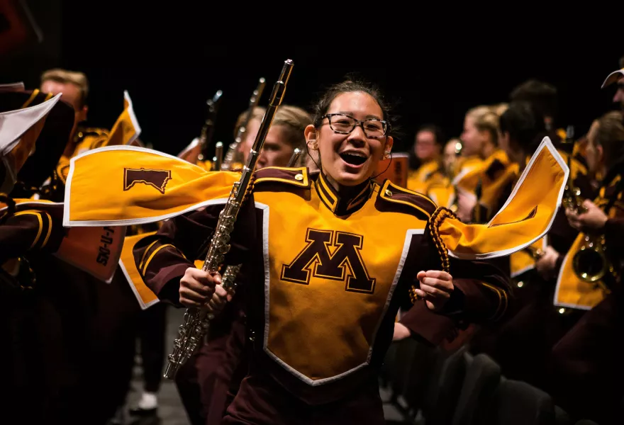 A Marching Band flute player