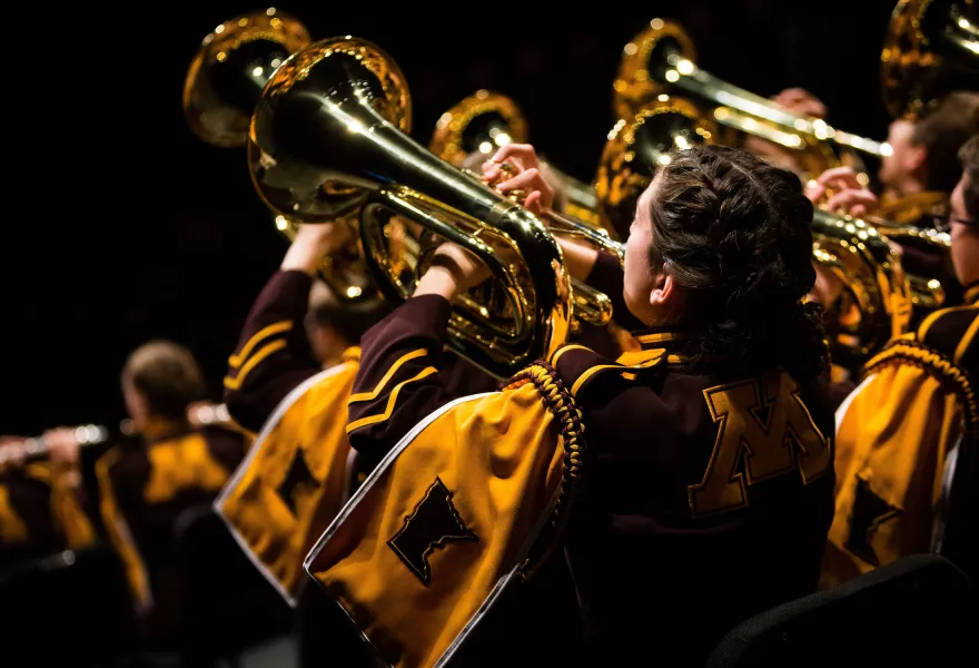 U of M Marching Band horns
