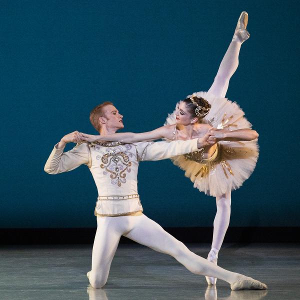 Scene from Diamonds with Emily Adams and Adrian Fry of Ballet West