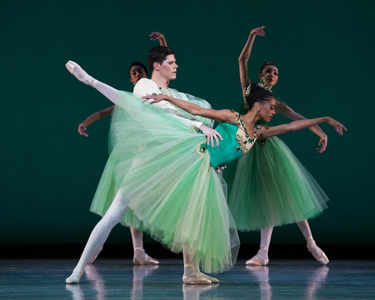Scene from Emeralds with Katlyn Addison and Trevor Naumann of Ballet West