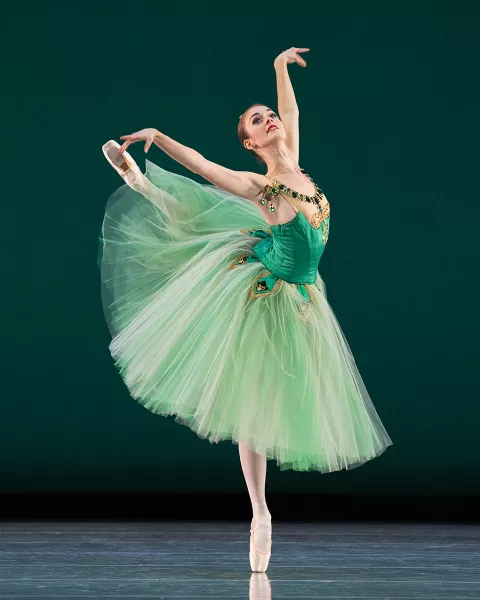 Scene from Emeralds with Kazlyn Nielsen of Ballet West