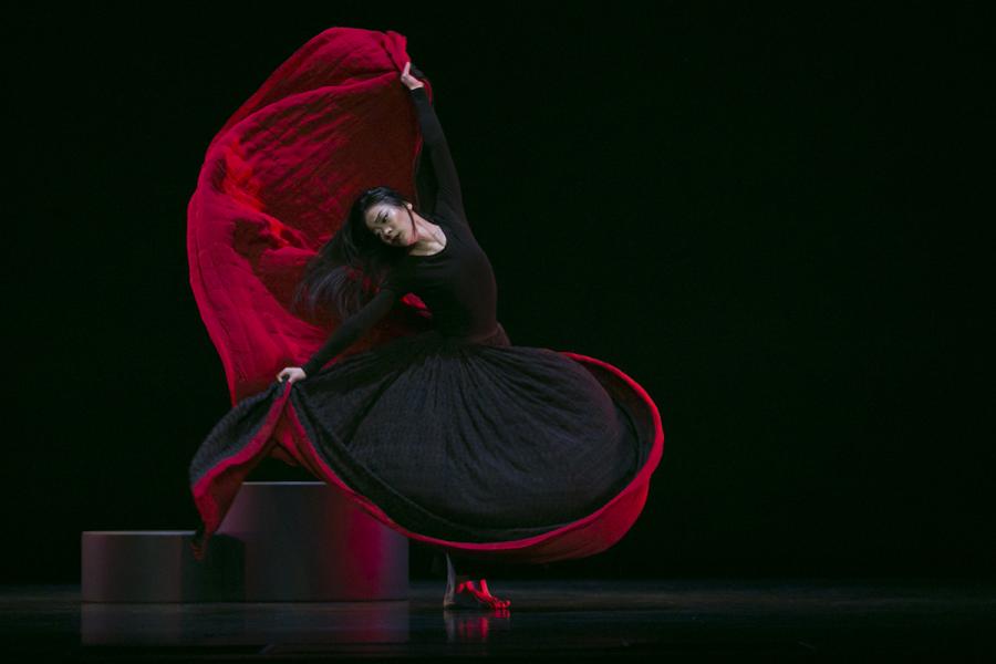 Scene from Chronicle with Xin Ying of Martha Graham Dance Company