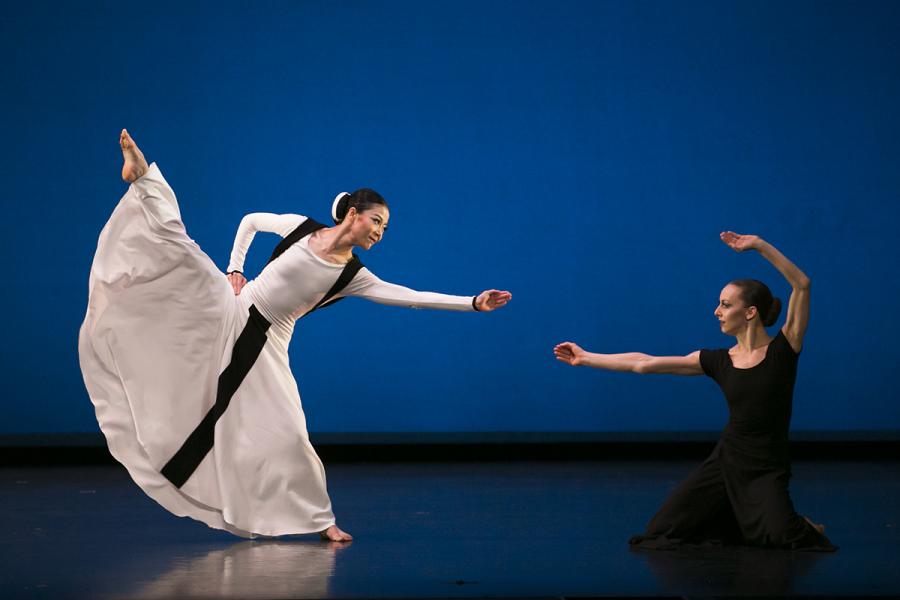 Scene from Chronicle with Xin Ying and Anne Souder of Martha Graham Dance Company