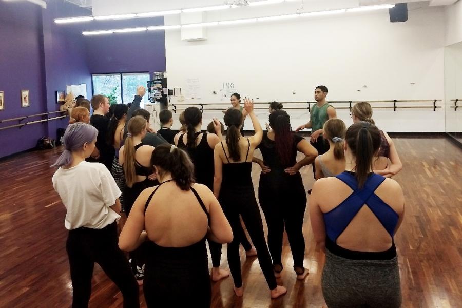 Members of Black Grace led a master class with 26 students that Performing Institute of Minnesota Arts High School also on Nov 8