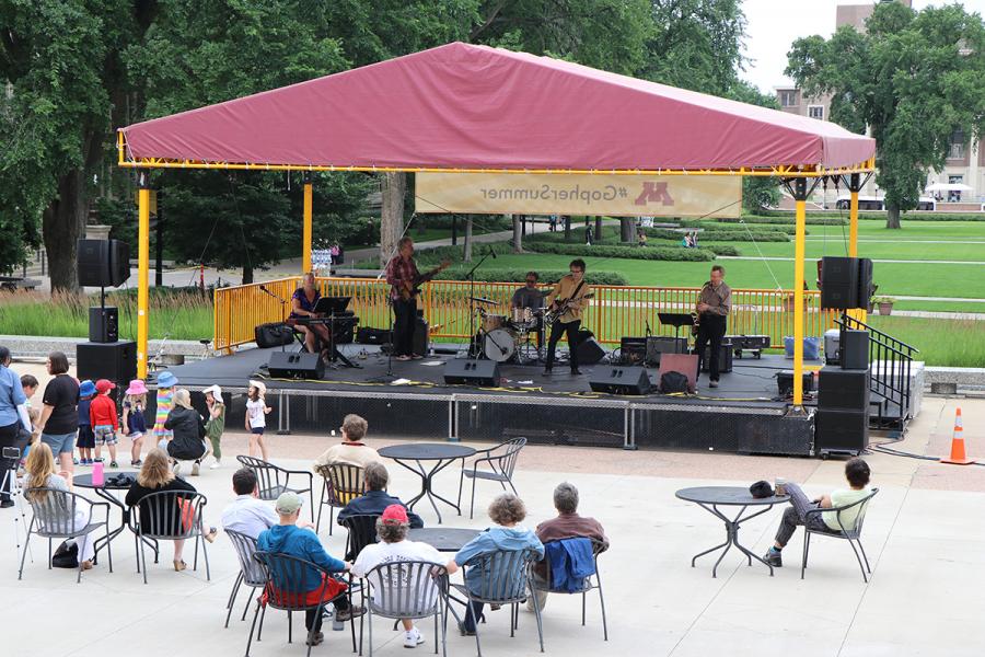 The Fragrants on stage July 10 2019 for Music on the Plaza at Northrop