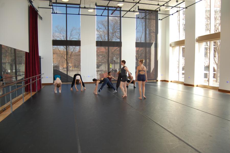 dance students warming up