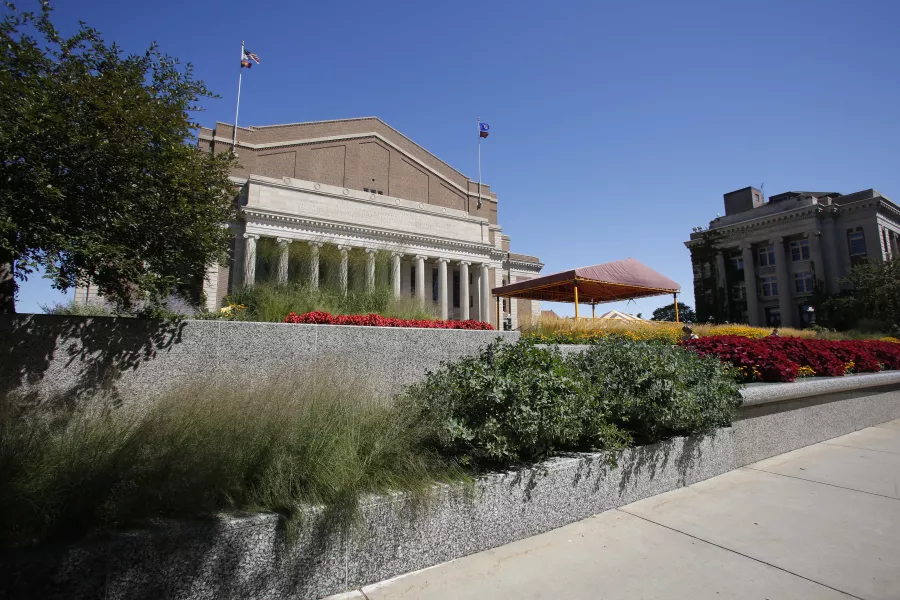 View of Northrop Column facade from the Mall