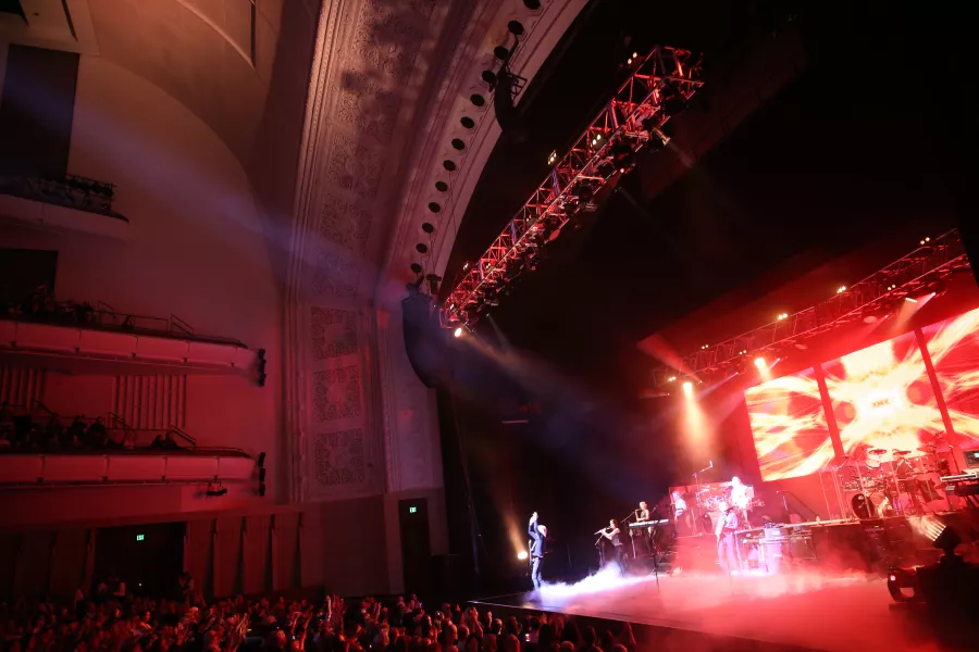 A view of Carlson Family Stage during a rock concert.